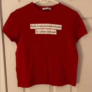 Used Zara Red T-Shirt - “style is not about looks”